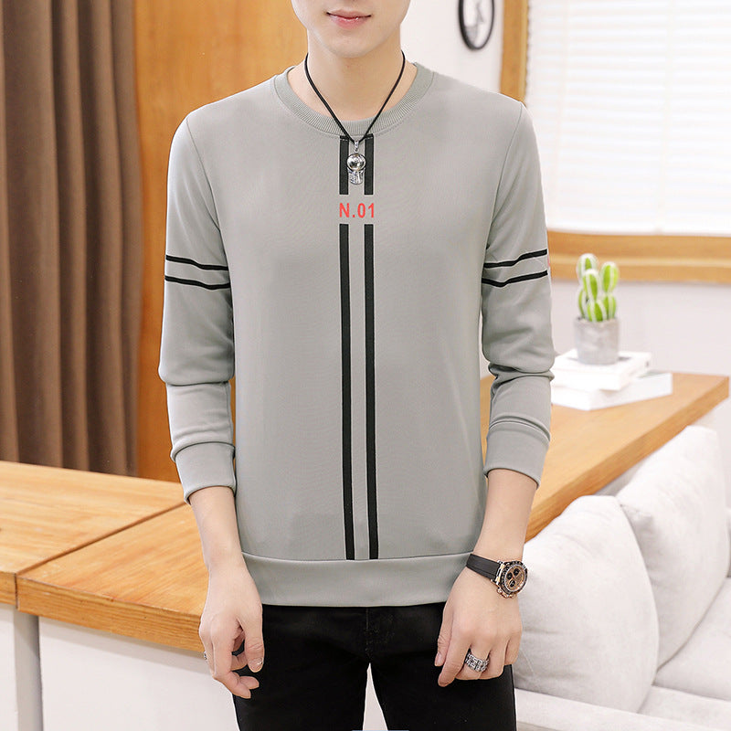 Printed Long-Sleeve Men's T-Shirt, Casual Fashion