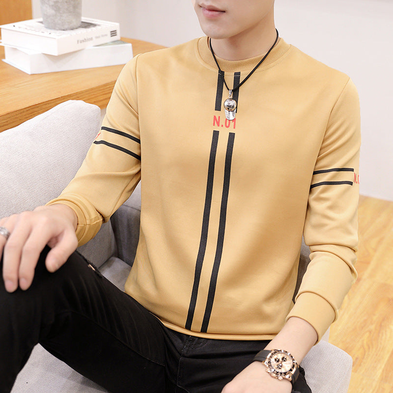 Printed Long-Sleeve Men's T-Shirt, Casual Fashion