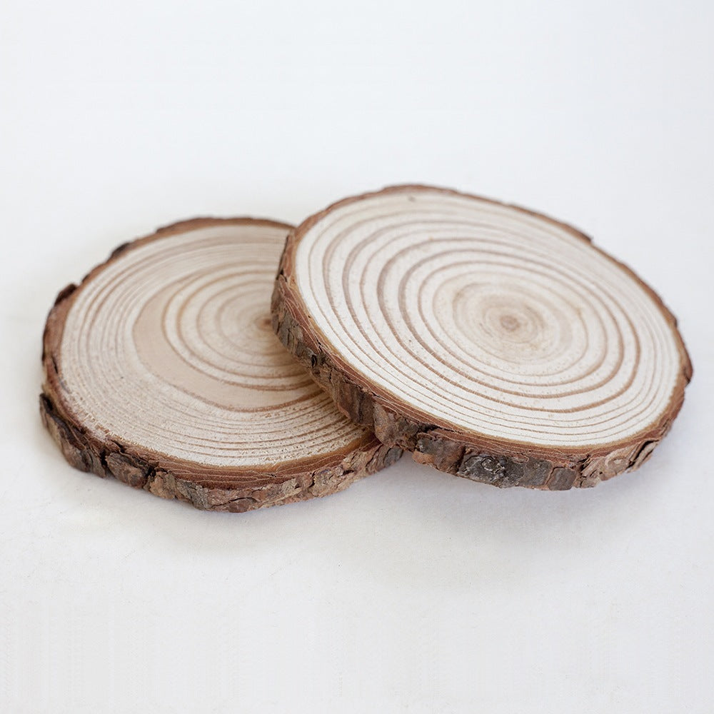 Natural Log Piece Aromatherapy Candle Round With Skin Pine Coaster Board