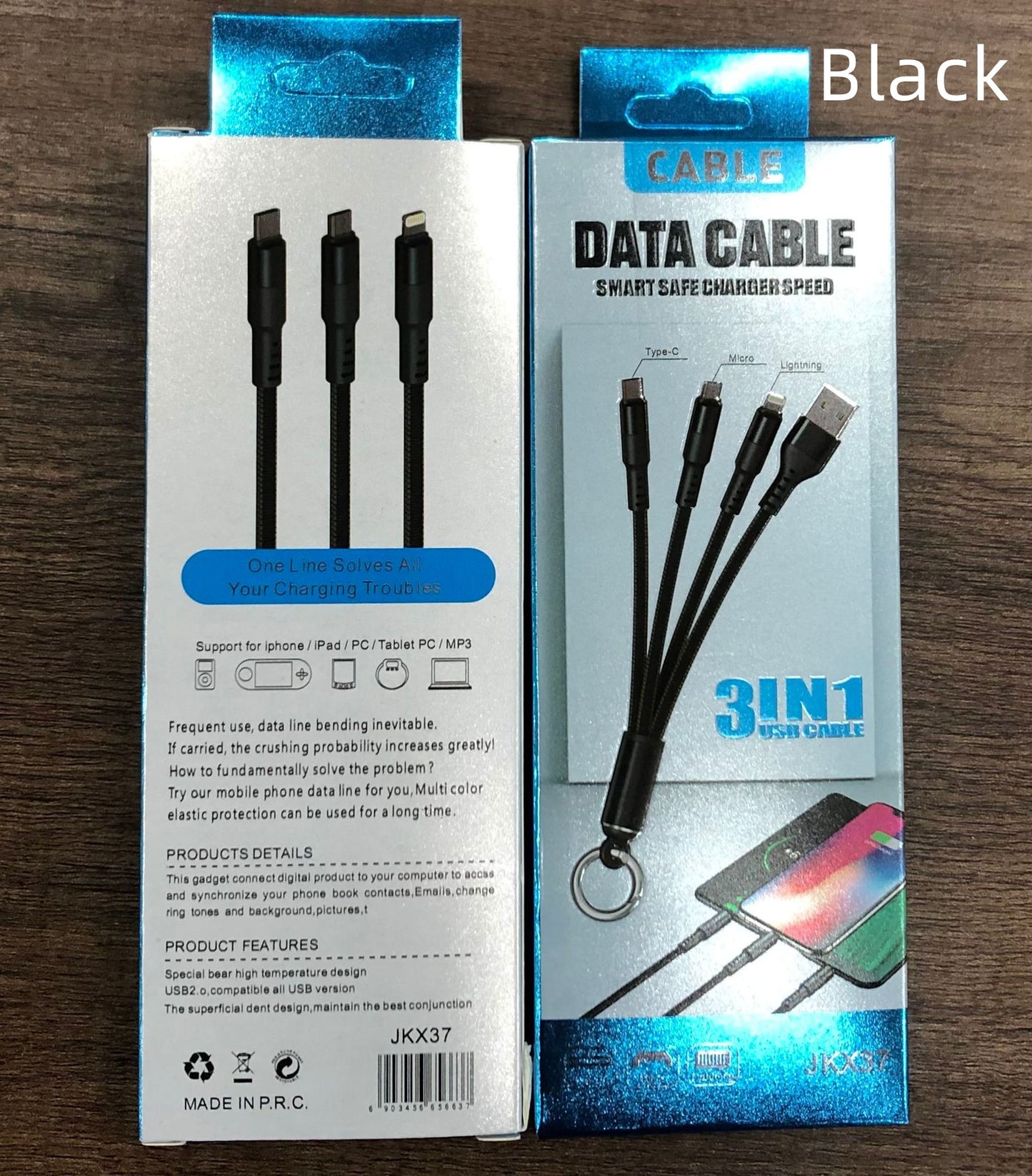 3-in-1 Super Fast Charging Cable for Mobile Phones