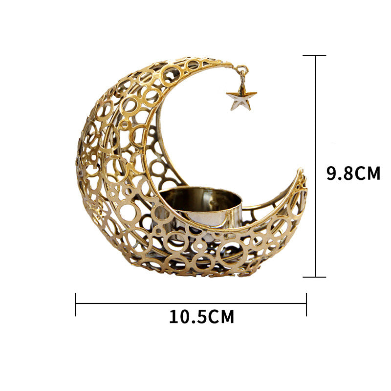 Moon Candlestick Metal Ornaments Modern Luxury Home Décor