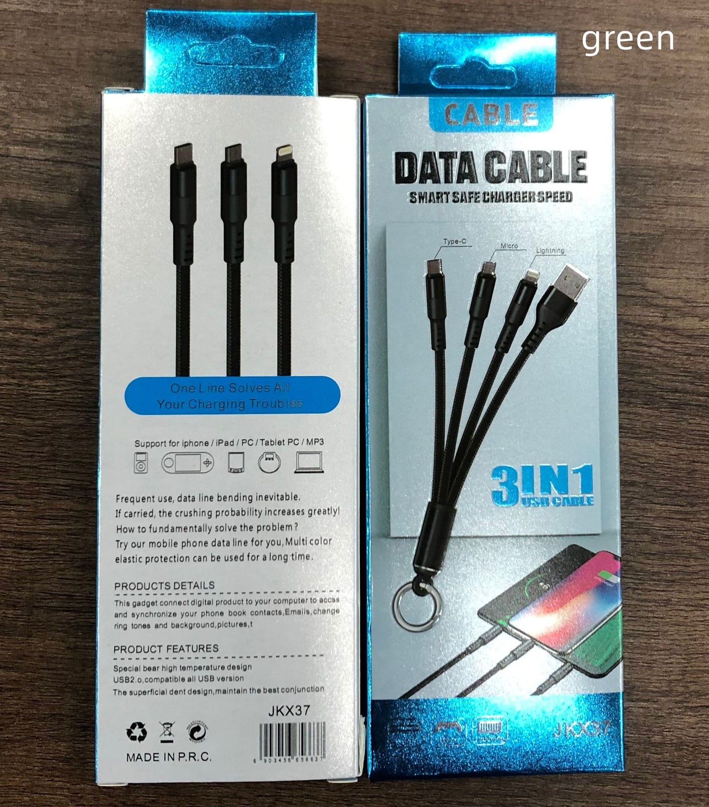 3-in-1 Super Fast Charging Cable for Mobile Phones