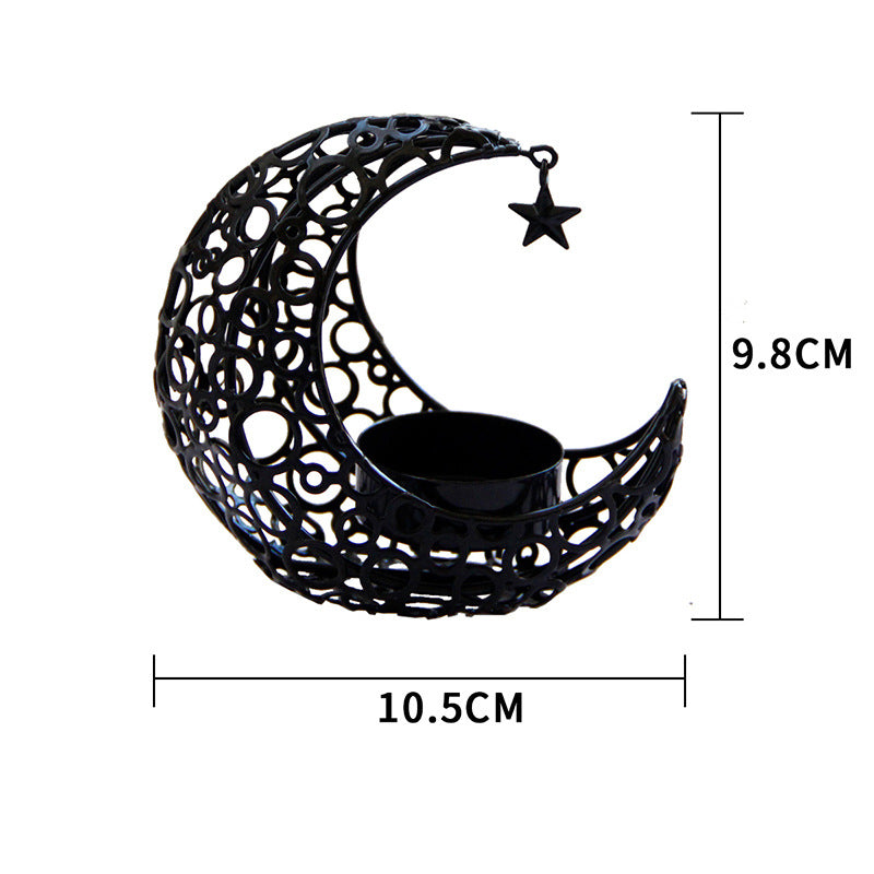 Moon Candlestick Metal Ornaments Modern Luxury Home Décor