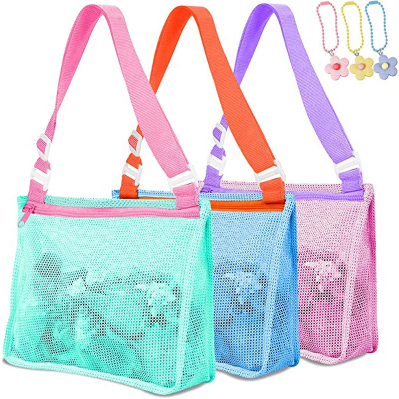 Children Summer Beach Toy Net Storage Bag Kid 3D Cartoon Beach Sand Shell Bag Multifunctional Portable Shoulder Mesh Bag New Hot